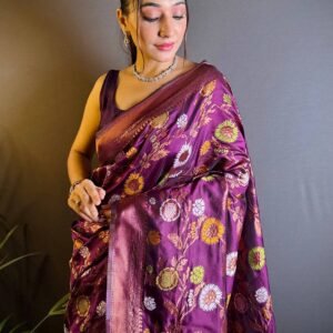 Traditional Buti Silk - Red